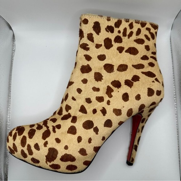 Christian Louboutin‎ Miss Clichy Leopard Print Platform Ankle Booties Sz 10 - Picture 2 of 16